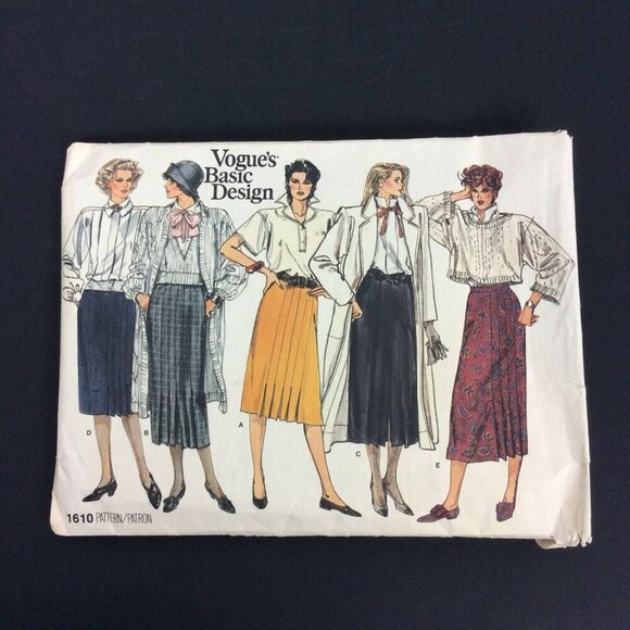 Vintage 1982 Vogue Basic Design Sewing Pattern #1610 Misses Skirt Size 8 - Picture 1 of 3